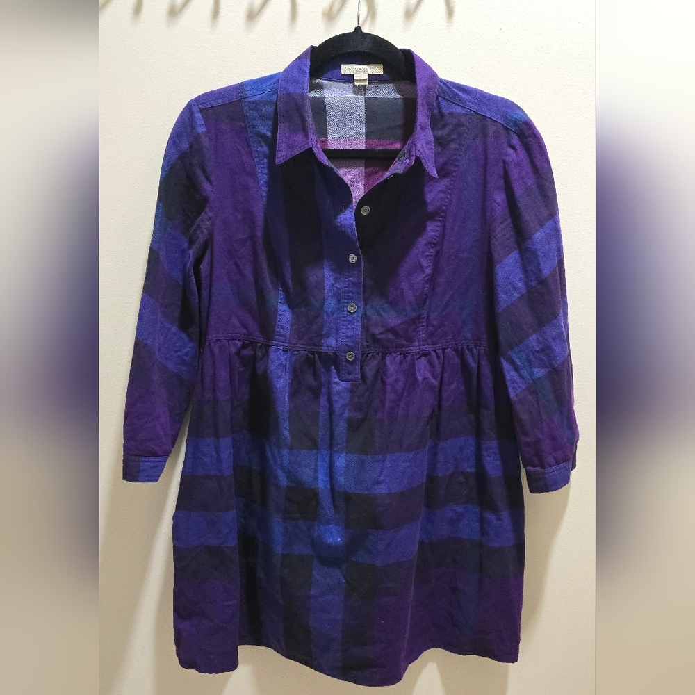 Burberry Dress in Purple and Blue Plaid